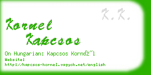 kornel kapcsos business card